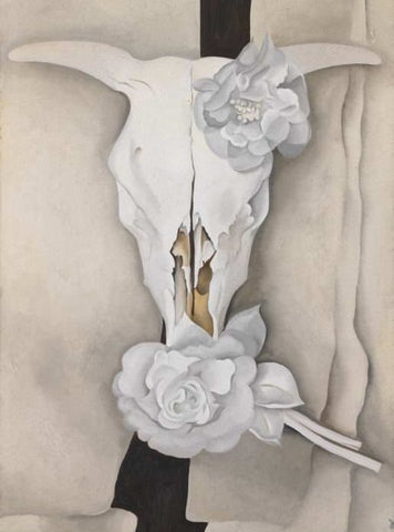 Cow’s Skull with Calico Roses